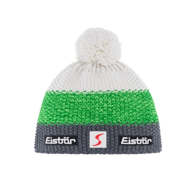 Polar Bear Winter Hat Star SP with Pom Pom grey/green/white Kids